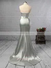 Trumpet/Mermaid Sweetheart Silk-like Satin Sweep Train Beading Prom Dresses Sale #sale020104831