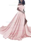 Princess Off-the-shoulder Satin Sweep Train Split Front Prom Dresses Sale #sale020104840