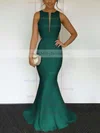 Trumpet/Mermaid Scoop Neck Silk-like Satin Sweep Train Prom Dresses Sale #sale020104893
