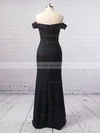 Sheath/Column Off-the-shoulder Silk-like Satin Floor-length Split Front Prom Dresses Sale #sale020104897