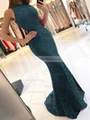 Trumpet/Mermaid High Neck Lace Sweep Train Sashes / Ribbons Prom Dresses Sale #sale020104921