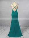Trumpet/Mermaid V-neck Silk-like Satin Floor-length Prom Dresses Sale #sale020104950