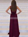 A-line V-neck Chiffon Sweep Train Sashes / Ribbons Prom Dresses Sale #sale020105360