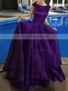 Ball Gown Scoop Neck Satin Floor-length Prom Dresses Sale #sale020105408