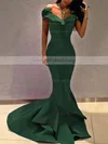Trumpet/Mermaid Off-the-shoulder Satin Sweep Train Prom Dresses Sale #sale020105698