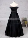 Princess Off-the-shoulder Satin Floor-length Beading Prom Dresses Sale #sale020105925