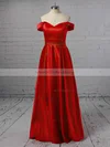 Princess Off-the-shoulder Satin Floor-length Beading Prom Dresses Sale #sale020105925