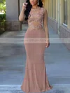 Trumpet/Mermaid Scoop Neck Jersey Floor-length Appliques Lace Prom Dresses Sale #sale020105949