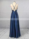Sheath/Column Cowl Neck Silk-like Satin Ankle-length Split Front Prom Dresses Sale #sale020106046