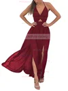 A-line Halter Chiffon Ankle-length Split Front Prom Dresses Sale #sale020106104