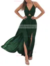 A-line Halter Chiffon Ankle-length Split Front Prom Dresses Sale #sale020106104