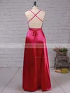 Sheath/Column V-neck Sequined Silk-like Satin Ankle-length Split Front Prom Dresses Sale #sale020106105