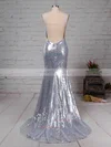 Trumpet/Mermaid V-neck Sequined Sweep Train Prom Dresses Sale #sale020106202
