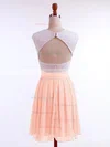 A-line Scoop Neck Chiffon Short/Mini Lace Prom Dresses Sale #sale020106313