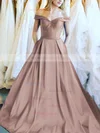Ball Gown Off-the-shoulder Satin Floor-length Sashes / Ribbons Prom Dresses Sale #sale020106386