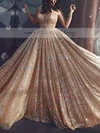 Princess V-neck Glitter Sweep Train Prom Dresses Sale #sale020106532
