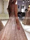 Ball Gown V-neck Glitter Sweep Train Prom Dresses Sale #sale020106536