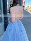 A-line V-neck Glitter Sweep Train Pockets Prom Dresses Sale #sale020106870
