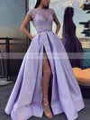 Ball Gown Scoop Neck Satin Sweep Train Beading Prom Dresses Sale #sale020106885
