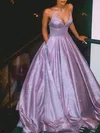 Ball Gown V-neck Glitter Sweep Train Pockets Prom Dresses Sale #sale020107934