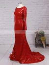 Trumpet/Mermaid Scoop Neck Sequined Sweep Train Prom Dresses Sale #sale02016266