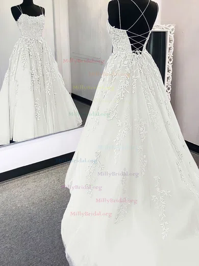Embroidery Scoop Lace Sweep Train Prom Dress Embroidery Scoop Lace Sweep Train Prom Dress