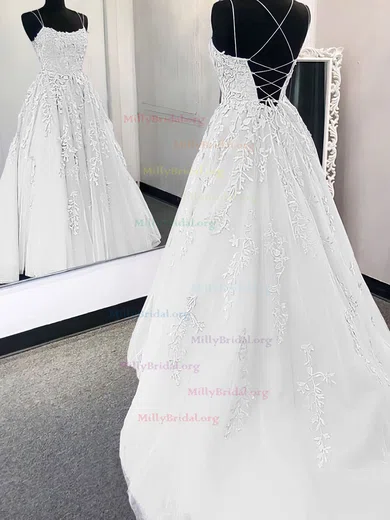 Embroidery Scoop Lace Sweep Train Prom Dress Embroidery Scoop Lace Sweep Train Prom Dress