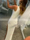 Sheath/Column One Shoulder Sequined Floor-length Split Front Prom Dresses #Milly020108038