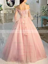 Ball Gown Off-the-shoulder Tulle Floor-length Flower(s) Prom Dresses #Milly020108051