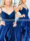 Princess V-neck Tulle Floor-length Pleats Prom Dresses #Milly020108060