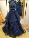 Ball Gown Scoop Neck Tulle Sweep Train Beading Prom Dresses #Milly020108081