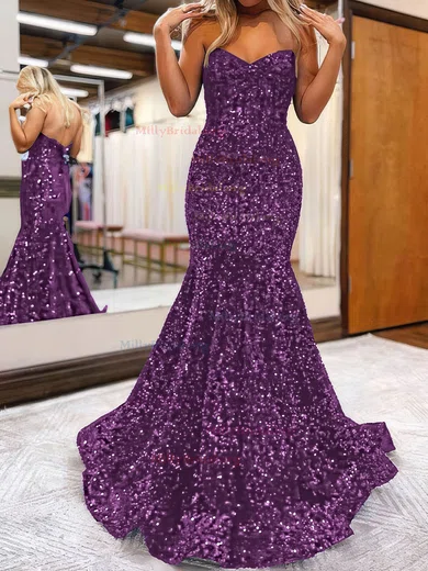 Sequin Trumpet Mermaid Burgundy Sweetheart Prom Dress With Slit Sequin Trumpet Mermaid Burgundy Sweetheart Prom Dress With Slit