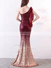 Trumpet/Mermaid One Shoulder Sequined Sweep Train Prom Dresses #Milly020108186