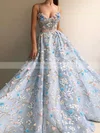 Ball Gown Sweetheart Tulle Sweep Train Flower(s) Prom Dresses #Milly020108192