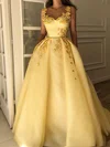 Ball Gown/Princess Sweep Train V-neck Organza Beading Prom Dresses #Milly020108293