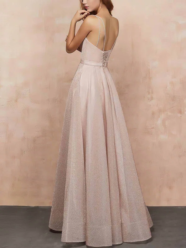 Ball Gown V-neck Glitter Prom Dresses #Milly020108407