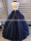 Ball Gown Halter Tulle Sweep Train Flower(s) Prom Dresses #Milly020108446