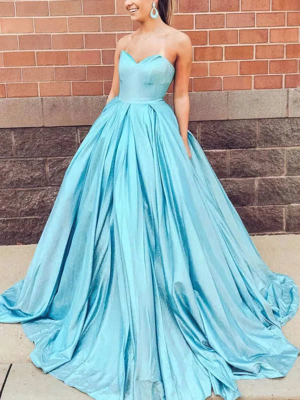 Ball Gown Strapless Silk-like Satin Sweep Train Prom Dresses #Milly020108468