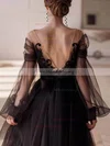 A-line Off-the-shoulder Tulle Ankle-length Prom Dresses #Milly020108478