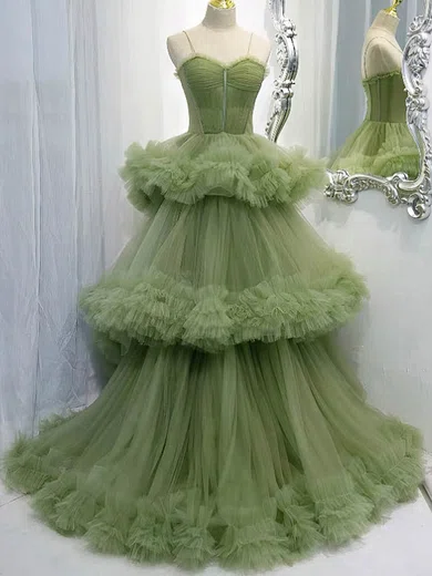 Ball Gown Sweetheart Tulle Ruffle Tiered Prom Dresses #Milly020108496