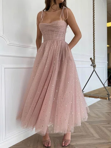 Ball Gown Square Neckline Tulle Ankle-length Pockets Prom Dresses #SALEMilly020108526