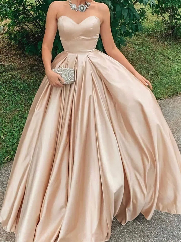 Ball Gown/Princess Floor-length Sweetheart Satin Prom Dresses #Milly020108531