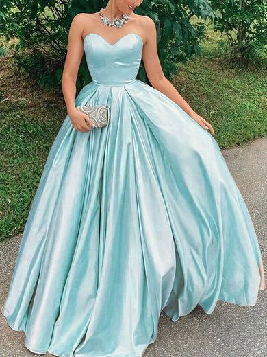 Ball Gown/Princess Floor-length Sweetheart Satin Prom Dresses #Milly020108531