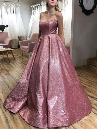 Ball Gown Square Neck Glitter Prom Dresses #Milly020108292