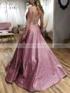 Ball Gown Square Neckline Glitter Sweep Train Prom Dresses #Milly020108292