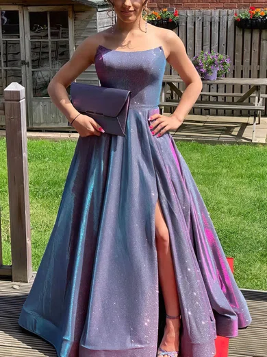 Ball Gown Strapless Glitter Prom Dresses With Split #Milly020108301