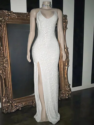 Sheath/Column V-neck Sparkly Sequin Prom Dresses #Milly020108311
