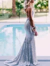 Trumpet/Mermaid V-neck Sequined Sweep Train Appliques Lace Prom Dresses #Milly020108312