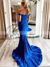 Trumpet/Mermaid Off-the-shoulder Silk-like Satin Sweep Train Ruffles Prom Dresses #Milly020108662