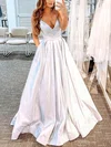 Ball Gown/Princess Sweep Train V-neck Shimmer Crepe Pockets Prom Dresses #Milly020108680